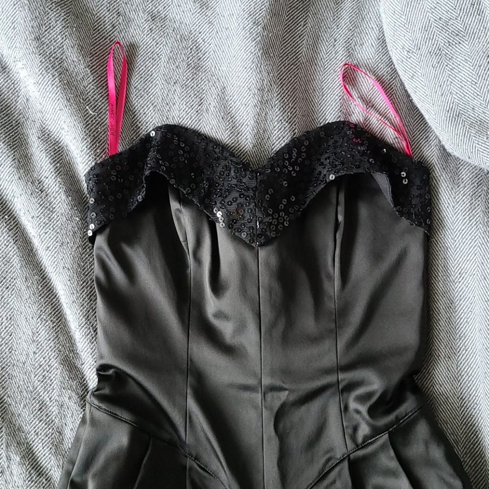 Betsy Johnson black satin jumpsuit